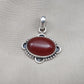 Red Onyx Silver Pendant: 925 Sterling, Handmade Boho Statement Necklace