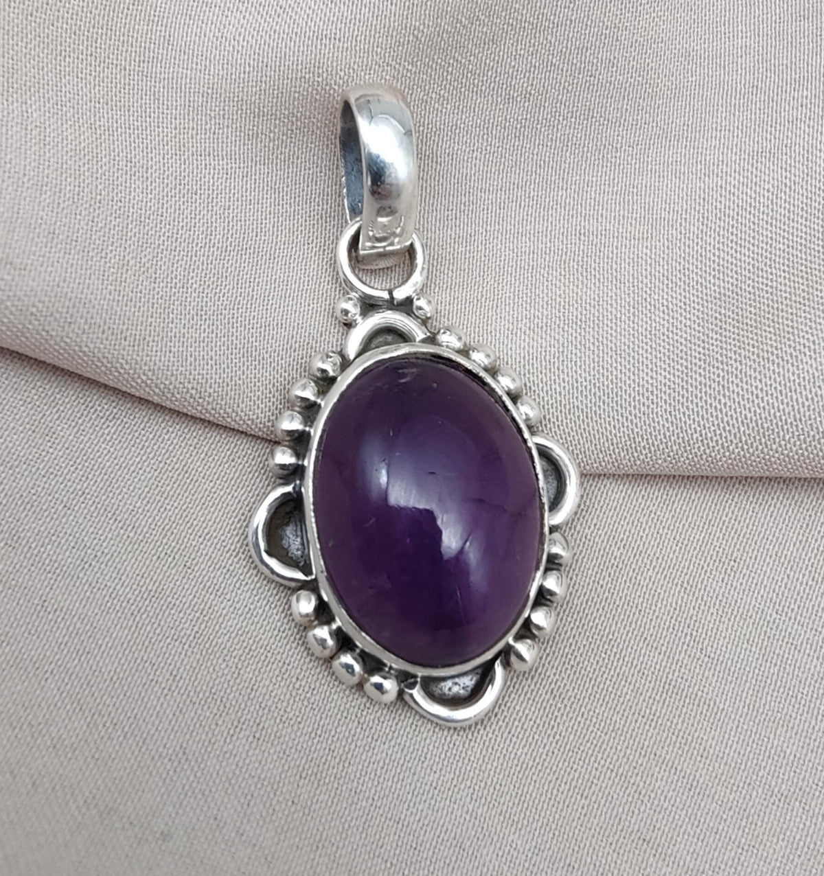 Natural Amethyst 925 Sterling Silver Pendant, February Birthstone Jewelry