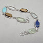 Multi Gemstone Bracelet 925 Silver Colorful Stone Jewelry Hexagon Gemstone Gift for Her