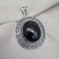 925 Sterling Silver Natural Black Onyx Silver Pendant Oval Cabochon Handmade Gemstone Jewelry