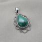 Teardrop Malachite Pendant: 925 Sterling Silver Healing Crystal Necklace