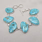 Turquoise Bracelet 925 Silver Blue Statement Gemstone Jewelry Gift for Her