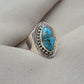 Blue Copper Turquoise Marquise Ring 925 Sterling Silver Statement Ring December Birthstone Gift