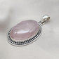 Rose Quartz Pendant Necklace: 925 Sterling Silver, Love & Healing