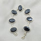 Black Onyx 925 Sterling Silver Faceted Oval Stone Link Bracelet Handmade Jewelry