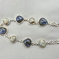 925 Sterling Silver Labradorite & Copper Calcite Bracelet Natural Gemstone Link Bracelet Handmade Boho Jewelry