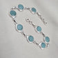 925 Sterling Silver Amazonite Bracelet Aqua Blue Gemstone Boho Vintage Bracelet for Women