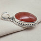Carnelian Pendant: 925 Sterling Silver Orange Red Gemstone Healing Crystal Jewelry