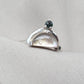 Mother of Pearl Doublet  Ring 925 Sterling Silver Dual Stone Moss Agate Statement Ring