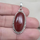 Handmade Red Onyx Sterling Silver Pendant - July Birthstone Necklace