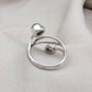 Aqua Milky Quartz 925 Sterling Silver Ring: Adjustable Open Wrap Design