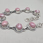 Rhodochrosite Bracelet 925 Silver Pink Gemstone Jewelry Gift for Her