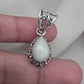 Ethiopian Opal Pear Pendant 925 Sterling Silver Handmade Cabochon Gemstone Jewelry October Birthstone