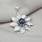 Lapis Lazuli Pendant: 925 Sterling Silver Floral Filigree Necklace