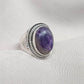 Natural Charoite 925 Sterling Silver Ring: Handmade Boho Gemstone Jewelry