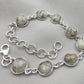 925 Sterling Silver Copper Calcite Bracelet Natural Round Gemstone Link Bracelet Gift for Her