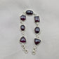 925 Sterling Silver Garnet Link Bracelet Natural Gemstone Handmade Artisan Jewelry Gift for Her
