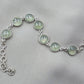 925 Sterling Silver Prehnite Cabochon Link Bracelet Handmade Gemstone Jewelry Gift for Her
