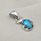 Handmade 925 Sterling Silver Turquoise Pendant: Boho Gemstone Necklace