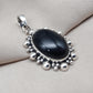 Handmade Black Onyx Sterling Silver Pendant: Protection Amulet
