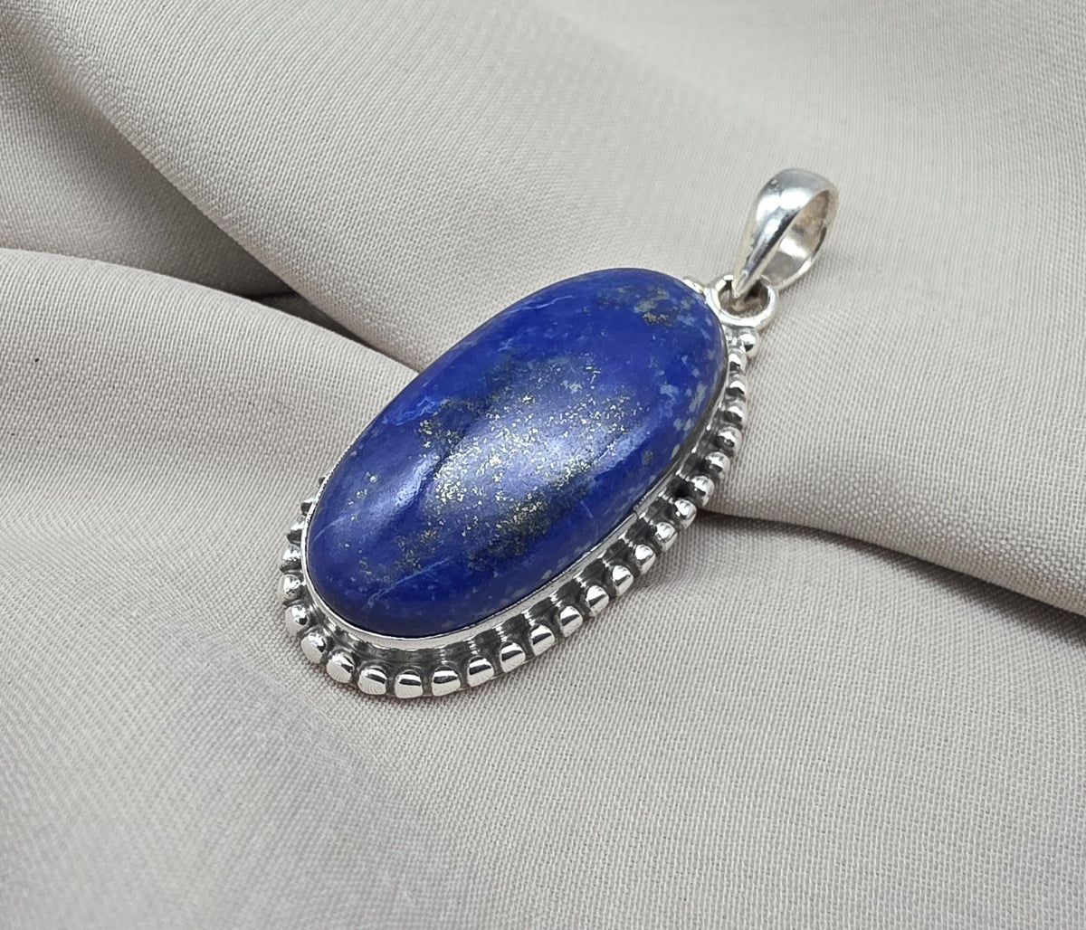 Lapis Lazuli Pendant 925 Sterling Silver September Birthstone Necklace Boho Jewelry Handmade Pendant