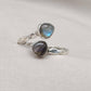 Labradorite Heart Sterling Silver Ring: Adjustable Boho Jewelry
