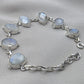 Rainbow Moonstone 925 Sterling Silver Bracelet Natural Oval Link Jewelry