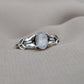 Rainbow Moonstone Goddess Ring: 925 Sterling Silver, Boho Spiritual Jewelry
