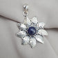 Lapis Lazuli Pendant: 925 Sterling Silver Floral Filigree Necklace
