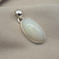 Natural White Opal Cabochon Pendant 925 Sterling Silver Handmade Oval Gemstone Jewelry Gifts