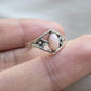Pink Opal Ring 925 Sterling Silver Marquise Gemstone Minimal Geometric Boho Ring