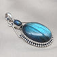 Labradorite Pendant: 925 Sterling Silver Blue Flash Boho Necklace
