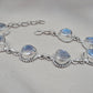 Rainbow Moonstone 925 Sterling Silver Bracelet Natural Handmade