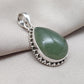Green Aventurine Pendant 925 Sterling Silver | Handmade Teardrop Gemstone Necklace | Healing Crystal Jewelry Gift