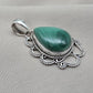 Teardrop Malachite Pendant: 925 Sterling Silver Healing Crystal Necklace