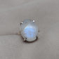 Rainbow Moonstone Ring: 925 Sterling Silver, Handmade Boho Jewelry june birthstone