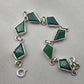 925 Sterling Silver Green Onyx Bracelet Kite Shape Gemstone Link Gemstone Handmade Jewelry