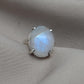 Rainbow Moonstone Ring: 925 Sterling Silver, Handmade Boho Jewelry june birthstone
