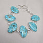 Turquoise Bracelet 925 Silver Blue Statement Gemstone Jewelry Gift for Her