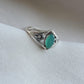 Green Onyx Ring Marquise Cut 925 Sterling Silver Boho Geometric Statement Jewelry