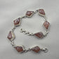 925 Sterling Silver Natural Sunstone Bracelet Handmade Gemstone Link Jewelry