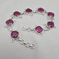 Ruby Bracelet 925 Sterling Silver Red Gemstone Jewelry