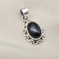 Black Onyx 925 Sterling Silver Pendant: Boho Protection Handmade Jewelry