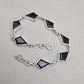 Black Onyx Fancy Shape Link Bracelet 925 Sterling Silver Faceted Onyx Handmade Unisex Jewelry