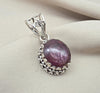 Natural Ruby Star Pendant Genuine Asteriated Ruby Cabochon Handmade 925 Sterling Silver Jewelry