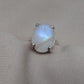 Rainbow Moonstone Ring: 925 Sterling Silver, Handmade Boho Jewelry june birthstone