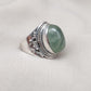 Prehnite 925 Sterling Silver Ring: Handmade Boho Healing Crystal