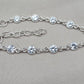 925 Sterling Silver Zircon Bracelet Minimal Sparkle Round Link Jewelry