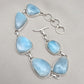925 Sterling Silver Larimar Bracelet Blue Ocean Gemstone Statement Bracelet Gift for Her