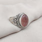 Strawberry Quartz 925 Sterling Silver Ring: Handmade Boho Gemstone Jewelry